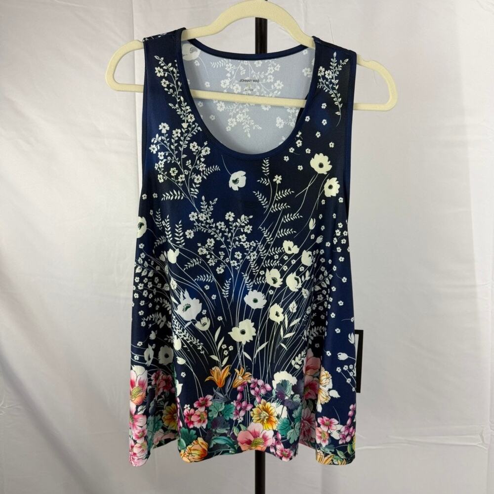 NWT Johnny Was Active Bursting Floral Racer Back Swing Tank Size L